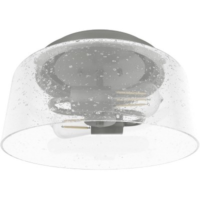 Hartland Brushed Nickel Seeded Glass Flush Mount Ceiling Light