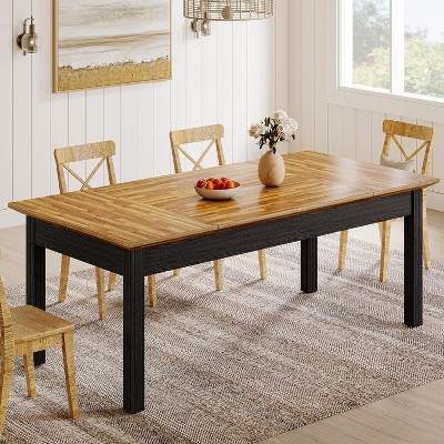 Tribesigns Dining Table for 4-6 People, 62-Inch Rectangular Kitchen Table with Solid Wood Legs, for Dining Room, Kitchen