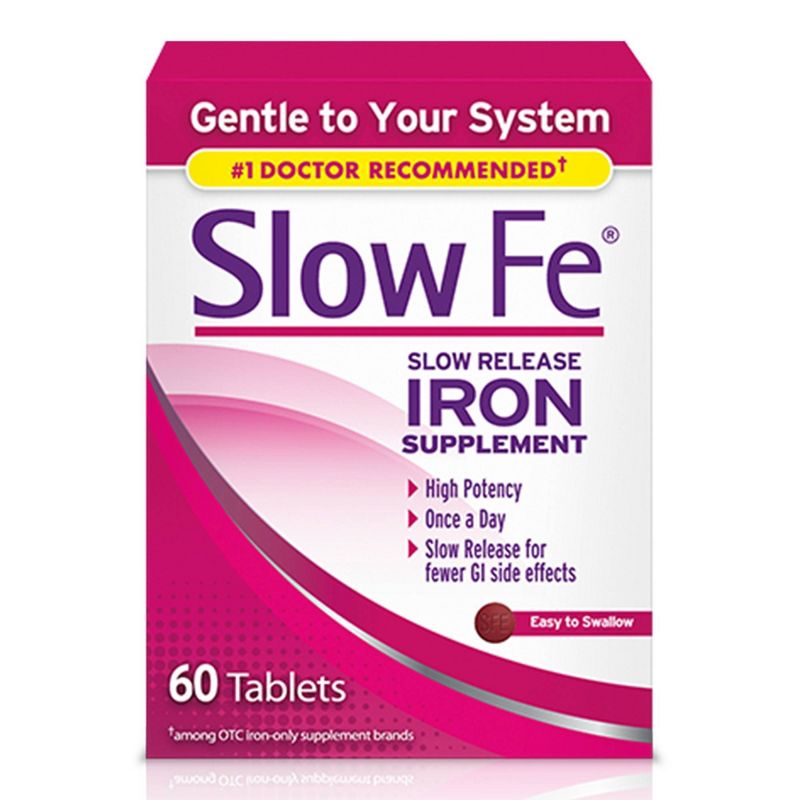Slow Fe Slow Release Iron Supplement Tablets - 60ct, 1 of 12