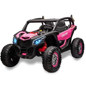 24V Kids Ride On UTV Car, 2 Seater Ride On Truck with Remote Control, 4WD Off-Road UTV Electric Toy Car with Headlights, Music for Boys Girls 3-9 - 1 of 4