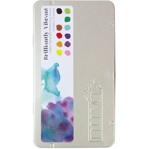 Nuvo Watercolor Pencil Set of 12 - Professional Premium Quality Artist Drawing Colored Pencils - Brilliantly Vibrant - 1 of 3