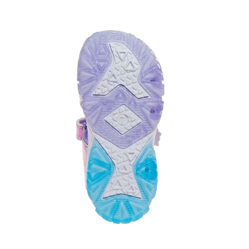 Disney Frozen Anna Elsa Light up Summer Sandals - Beach Pool Water Open Toe slides Adjustable - Lilac Blue Purple (size 6-12 Toddler / Little Kid), 5 of 8