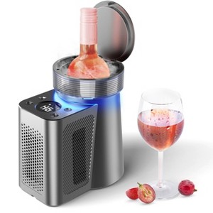Ca'lefort Wine Chiller, Single Bottle Electric Wine Chiller 41°F-64°F for Bottle Red, Champagne, Coffee, with Power Cord and 1 Coffee Cup for Home - 1 of 4