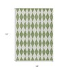 Green And Ivory Geometric Washable Indoor Outdoor Area Rug - 3 of 4