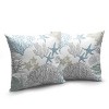 Summer Beachy Pillow Covers 18X18 Set of 2 Blue Grey Coral Coastal Seashell Starfish - 3 of 3