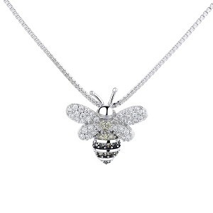 18K White Gold Bee Pendant Necklace with Crystals from Swarovski - 1 of 4