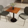 Leisuremod Vail 24-Inch Square Dining Table with MDF Top and Round Steel Base Gold Accent for Kitchen, Dining, and Pub - 2 of 4
