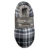Elanze Designs Black Plaid Mens Plush Lined Cozy Non Slip Indoor Soft Slippers - Large - 3 of 4