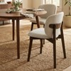 Wooden Dining Chairs Set of 2, Side Chairs, Gray Chenille Fabric, Padded Seat & Back, Walnut Finish - 2 of 4