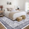 Washable Vintage Medallion Rug Non Slip Low Pile Rug Soft Throw Floor Cover Foldable Indoor Carpet for Living Room Bedroom,Grey/5'x7' - 4 of 4