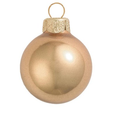 Northlight 4" Metallic Glass Ball Christmas Ornament - Champagne Gold