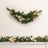Northlight 6' x 9" Unlit Gold Poinsettia and Pinecone Artificial Christmas Garland - 2 of 3