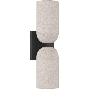 Possini Euro Design Possini Euro Amalfi 15" High Black and Cement 2-Light LED Wall Sconce - 1 of 4