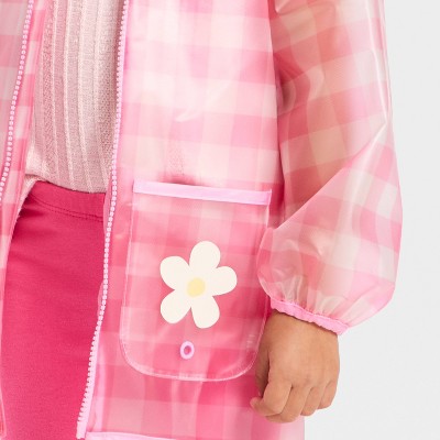 Детские куртки Cat & Jack Toddler Girls' Gingham Daisy Clear Rain Jacket - Cat & Jack™ Pink 2T — фото 2