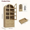 72" Tall Arched Kitchen Pantry Storage Cabinet, Modern Farmhouse Storage Cabinets with 2 Doors & Drawers - 2 of 4