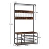 Entryway Coat Rack with 5 Storage Shelves, 3-In-1 Hall Tree with Storage Bench, 5 Remove Hooks, Sturdy Steel Frame - 4 of 4