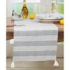 Saro Lifestyle Stripe Design Table Runner with Tassels, 16"x72", Blue - 3 of 3