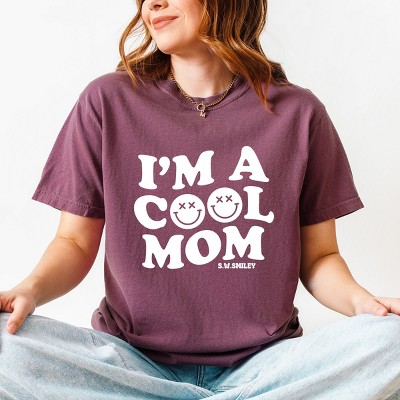 Simply Sage Market S.W.Smiley I'm A Cool Mom Smiley Face Garment Dyed Tee