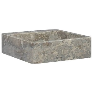 vidaXL Sink Gray 15.7 in.x15.7 in.x4.7 in. Marble - 1 of 4
