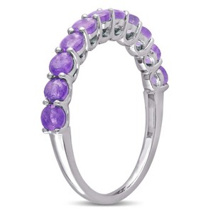 EVERLY JEWELRY | Sterling Silver Amethyst Semi-Eternity Anniversary Ring - 1 of 3