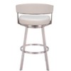 Zuo Modern – Bantry Swivel Barstool White 30.5" Counter Height Faux Leather Vinyl Brushed Steel Modern - 4 of 4