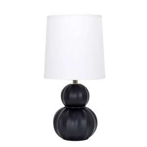 Simple Designs Chic Glow Stacked Double Gourd Ceramic Table Lamp Stylish Black White Shade - 1 of 4