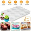 NewHome "2 Pack 12-Cup Silicone Muffin Pans Nonstick Cupcake Molds, Heat Resistant, Dishwasher Safe" White - 3 of 4