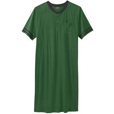 KingSize Men's Big & Tall Short-Sleeve Jersey Henley Nightshirt