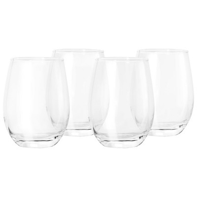 Zonegrace SET 4 12 oz Stainless Steel Stemless Wine Glass NO