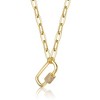14K Gold Plated Chain Necklace with Cubic Zirconia Accents – A Radiant and Sophisticated Piece Combining Classic Design with Sparkling Elegance - 3 of 4