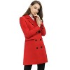 Allegra K Women's Elegant Notched Lapel Double Breasted Long Sleeve Winter Overcoat - 4 of 4