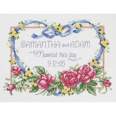 Janlynn Counted Cross Stitch Kit 10"X8"-Married This Day (14 Count)