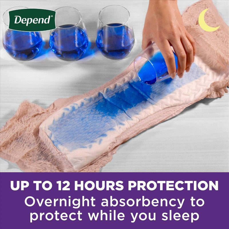 Depend Night Defense Adult Incontinence Underwear for Women - Overnight Absorbency - Blush, 4 of 8