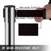VEVOR Stanchion Set, 6 Units, Carbon Steel with Baking Finish, Queue Post with 6.6FT Extendable Belt & Weighted Base, Line Management System ,Silver - 4 of 4