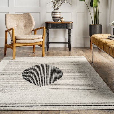 Reversible Eclipse Pattern 4' x 6' Gray Synthetic Area Rug