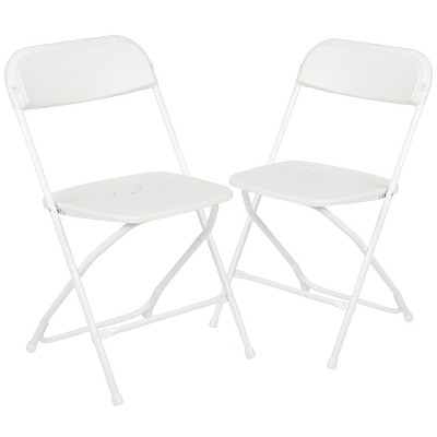 target white folding chair