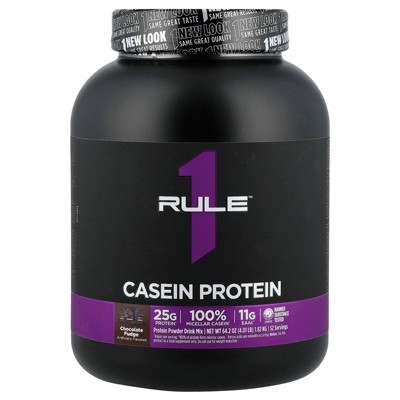 Rule One Proteins R1 Casein, Protein Powder Drink Mix, Chocolate Fudge, 4.01 lb (1.82 kg)