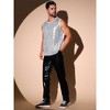 INSPIRE CHIC Men's Patchwork Sleeveless Party Night Out Sparkle Sequin Tank Top - 4 of 4