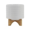 Okak Ceramic Plant Pot with Wooden Stand Elevated Flower Planter for Herbs, Vegetables, Fruits, Indoor/Outdoor, 2 Pack/1 Pack,10 Options - 2 of 4