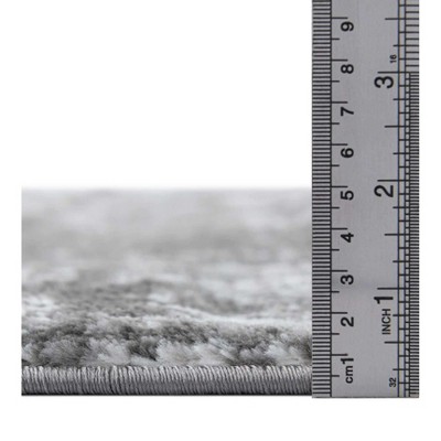 Reversible Easy-Care Dark Grey Synthetic 6'x9' Rectangular Rug