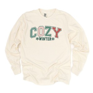Simply Sage Market Women's Cozy Winter Varsity Long Sleeve Garment Dyed Tee - 1 of 2