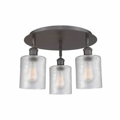 Cobbleskill - 3 Light Flush Mount In Art Deco Style-9.63 Inches Tall and 17.75 Inches Wide