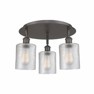 Cobbleskill - 3 Light Flush Mount In Art Deco Style-9.63 Inches Tall and 17.75 Inches Wide - 1 of 1