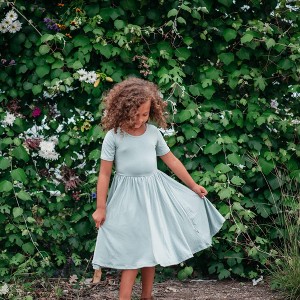 Kyte Baby Short Sleeve Twirl Dress - Sage