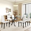 7-Piece Dining Set with Glass Table and 6 Armless Chairs - 4 of 4