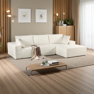 108" L-Shaped Sectional Sofa, Full Foam Cushioning, Left-Facing Sleeper - 1 of 4