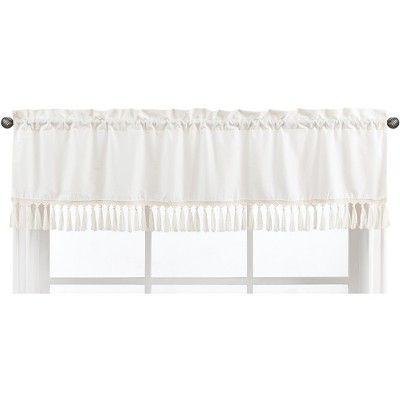 Sweet Jojo Designs Window Valance Treatment 54in. Boho Fringe Ivory