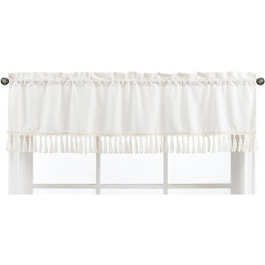 Sweet Jojo Designs Window Valance Treatment 54in. Boho Fringe Ivory - 1 of 4