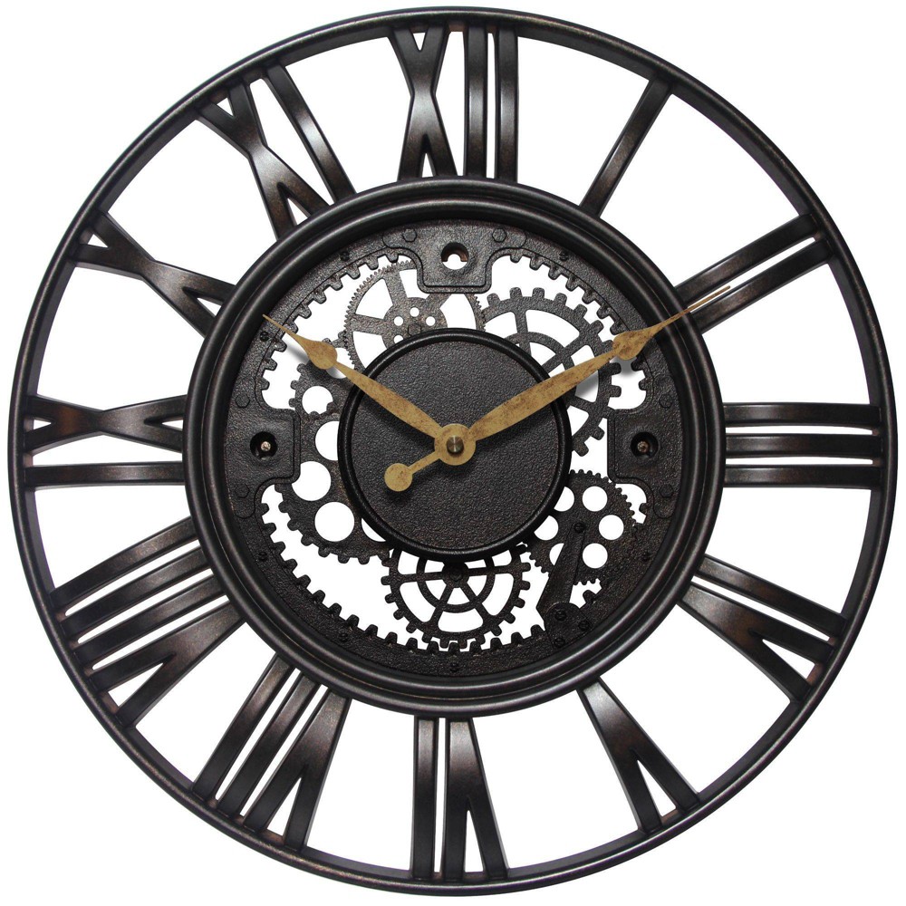 Photos - Wall Clock 15" Bronze Roman Gear  - Infinity Instruments