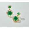 Ross-Simons 14.00 ct. t.w. Emerald and 1.60 ct. t.w. White Topaz Drop Earrings in 18kt Gold Over Sterling - 3 of 4